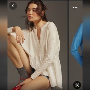 Anthropologie Pilcro Long-Sleeve Babydoll Top